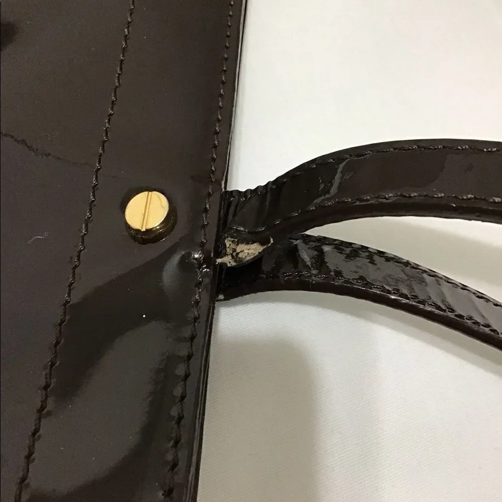 Tory Burch Brown Patent Leather Oversized Tote Bag